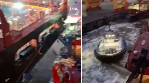 Almanya'da yolcu gemisi yük gemisine çarptı. Facianın eşiğinden dönülen kaza kamerada