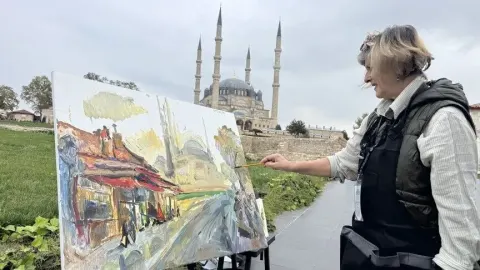 Balkan ressamları Selimiye'yi resmetti