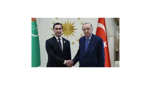 Cumhurbaşkanı Erdoğan, Serdar Berdimuhammedov ile bir araya geldi