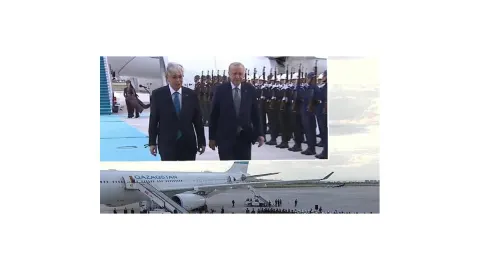 Cumhurbaşkanı Erdoğan, Tokayev'i havalimanında karşıladı
