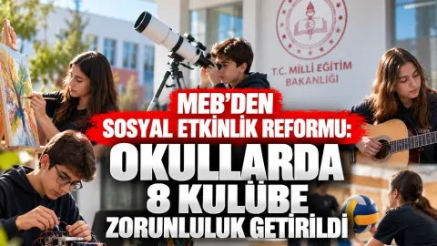 MEB'den sosyal etkinlik reformu: Okullarda 8 kulübe zorunluluk getirildi