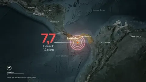 Panama'da 7,7 büyüklüğünde deprem