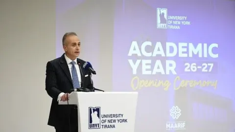 Türkiye Maarif Vakfına bağlı Tiran New York Üniversitesinde yeni akademik yıl açılış töreni düzenlendi